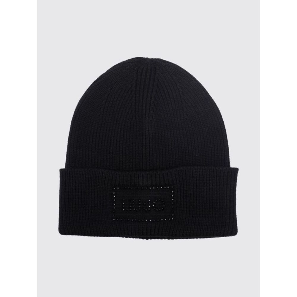 Liu Jo Women Liu Jo Rib-Knit Beanie With Cuff And Rhinestone Logo